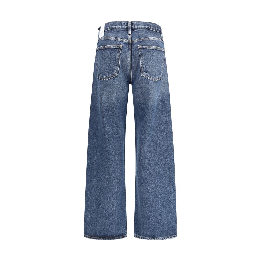 Agolde Blue Cotton Straight-Leg Jeans