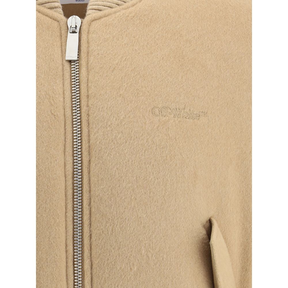 Off-White Brown Cashmere Bomber