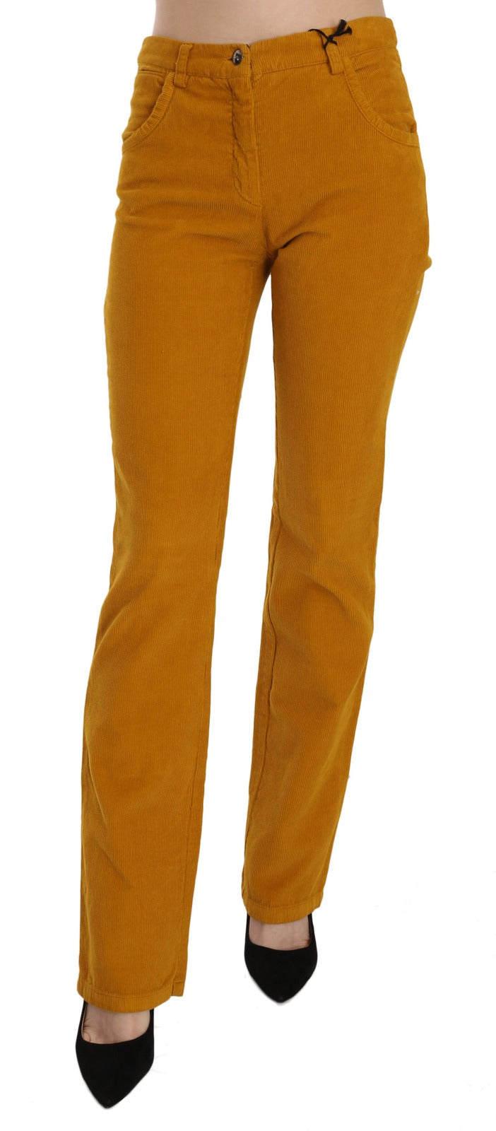 Costume National Orange High Waist Straight Trouser Pants