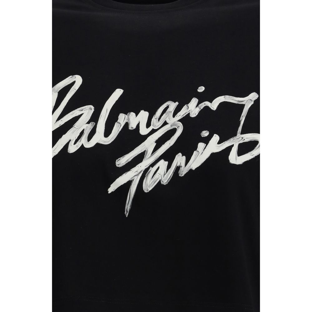 Balmain Black Cotton T-Shirt