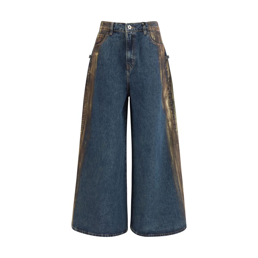 Ella Blue Cotton Relaxed Fit Jeans