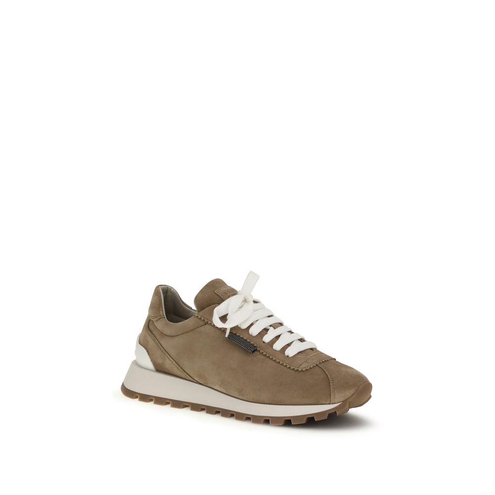Brunello Cucinelli Beige Rubber Platform Sneakers