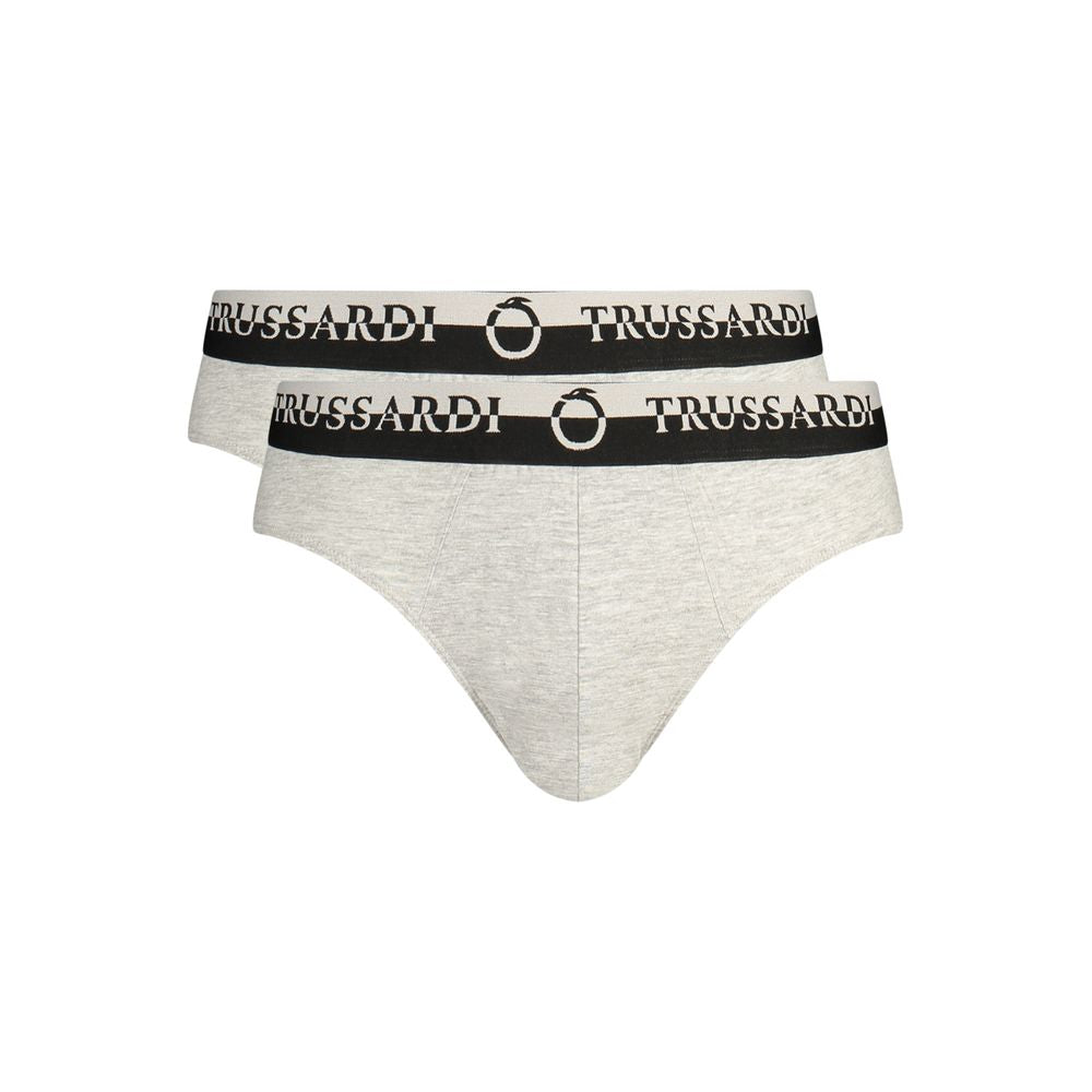 Trussardi Gray Cotton Men's Underwear Single Package