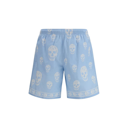 Alexander McQueen Light Blue Polyamide Bermuda Shorts