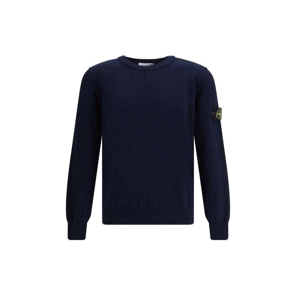 Stone Island Blue Cotton Sweatshirt