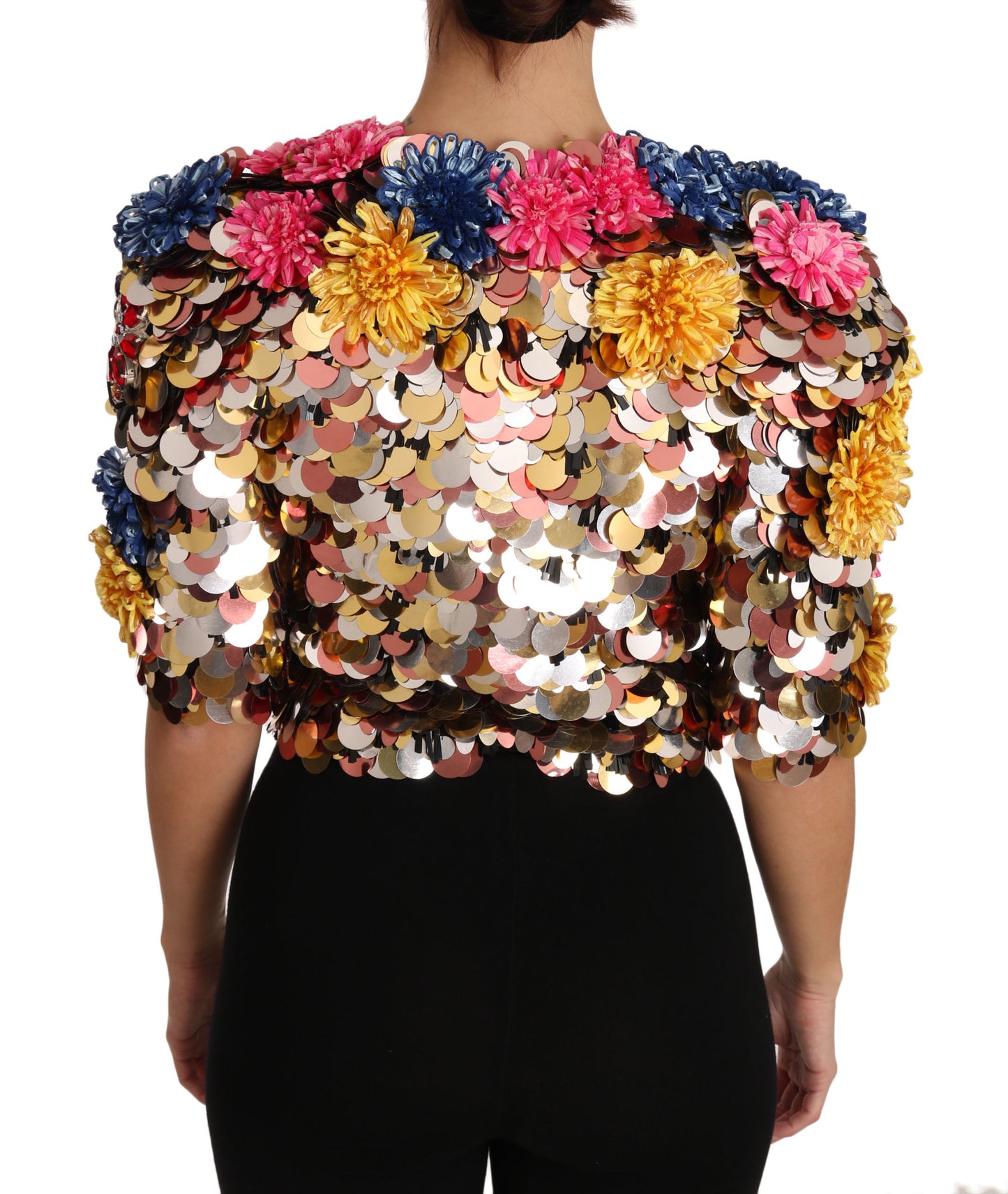 Dolce &amp; Gabbana – Mantel mit Blumenmuster und Kristallpailletten