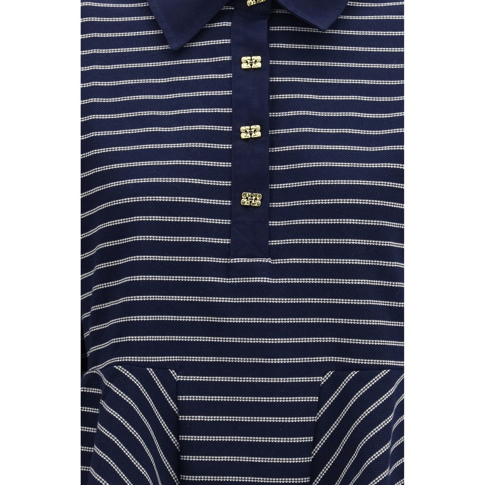 Ganni Blue Cotton Polo Shirt