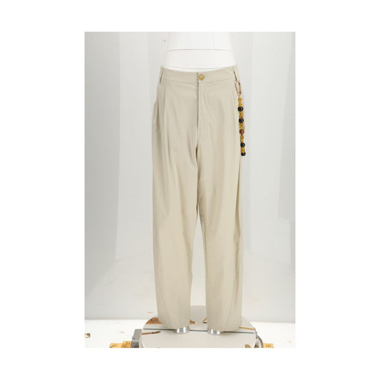 Darkpark Beige Cotton Casual Pants