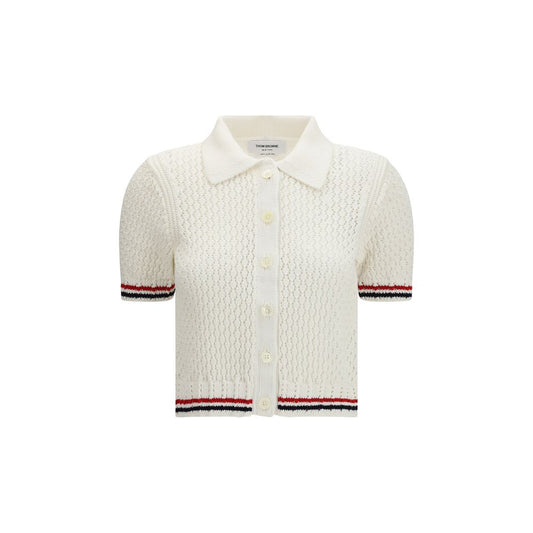 Thom Browne White Cotton Cardigan
