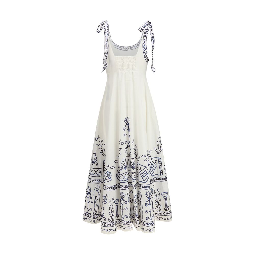 Alemais White Linen Casual Dress