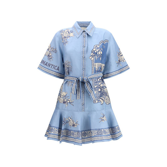 Alemais Blue Linen Casual Dress
