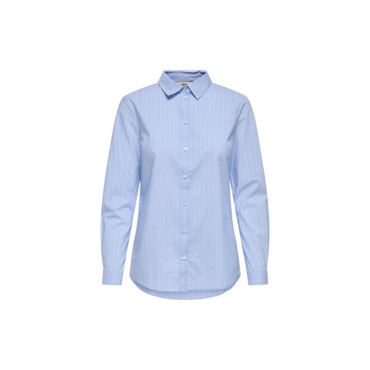 Jacqueline De Yong Blue Cotton Blouse