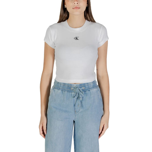 Calvin Klein Jeans White Cotton T-Shirt