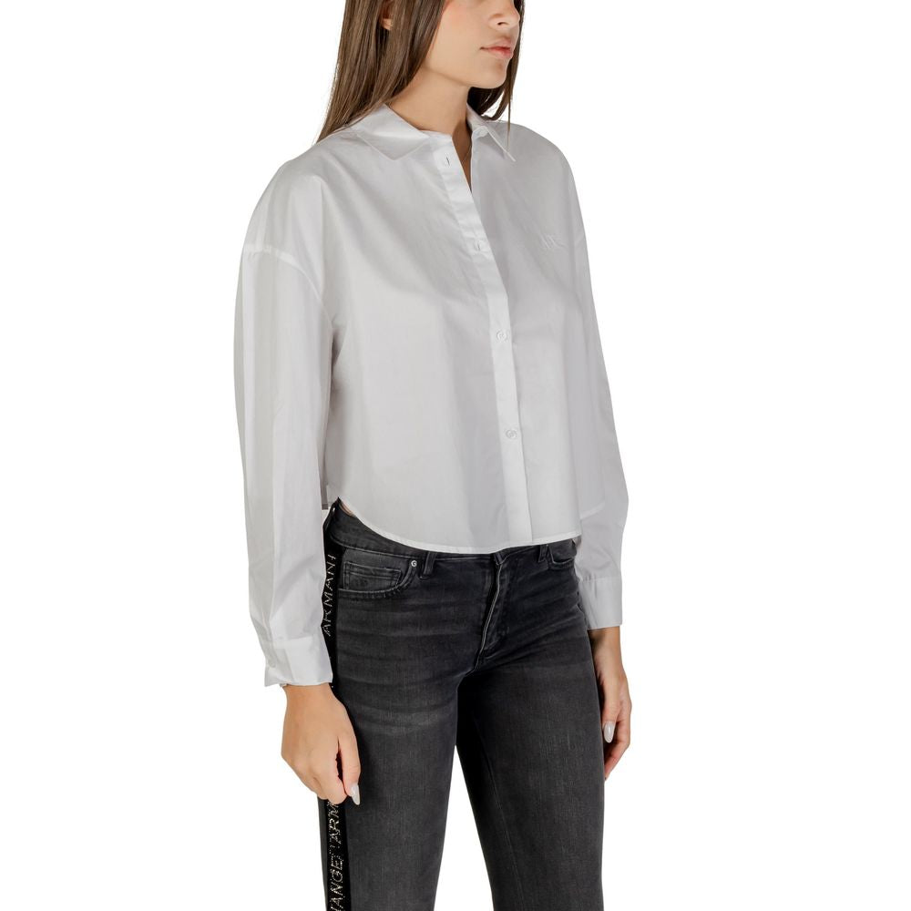 Armani Exchange White Cotton Blouse