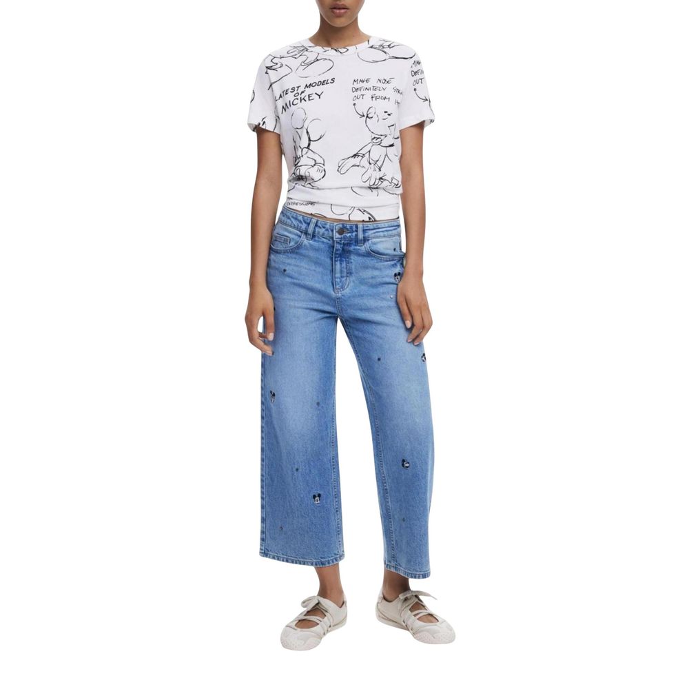 Desigual White Cotton T-Shirt