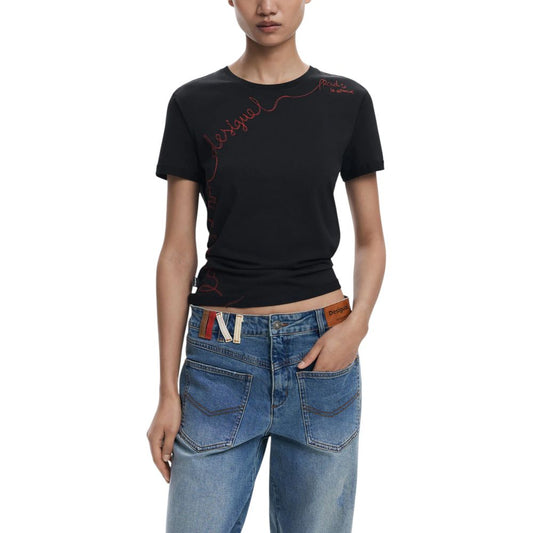 Desigual Black Cotton T-Shirt