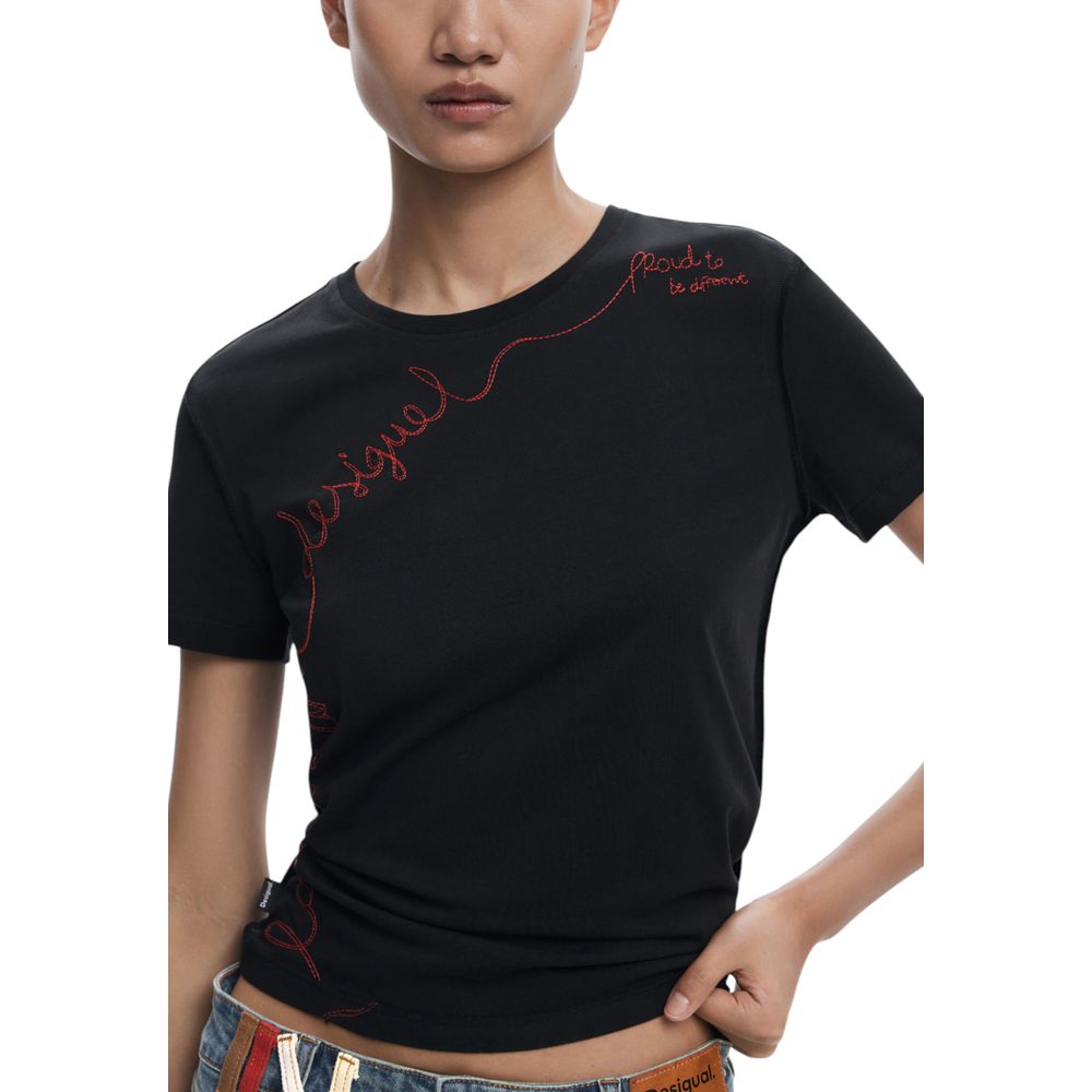 Desigual Black Cotton T-Shirt