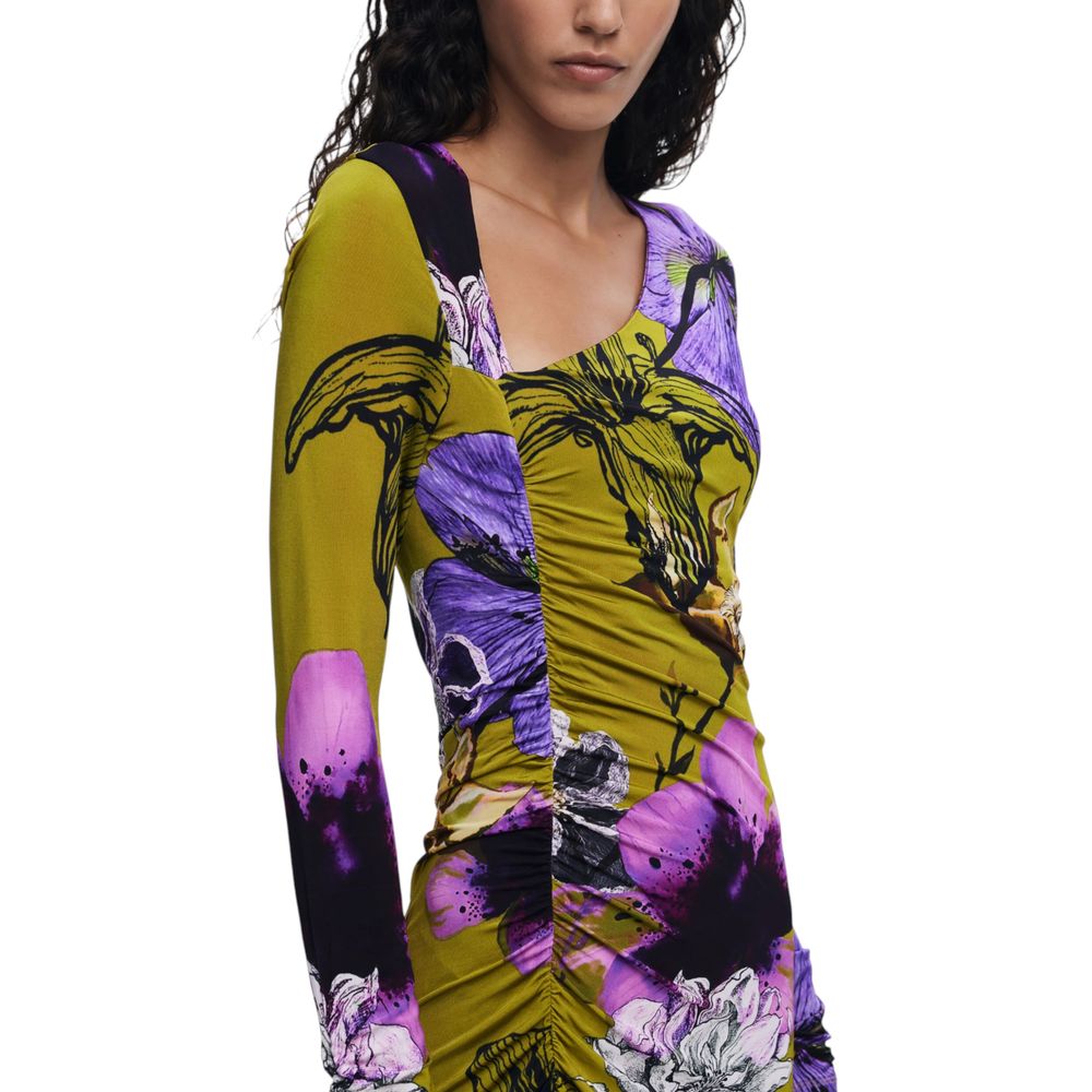 Desigual Bicolor Viscose Long Dress