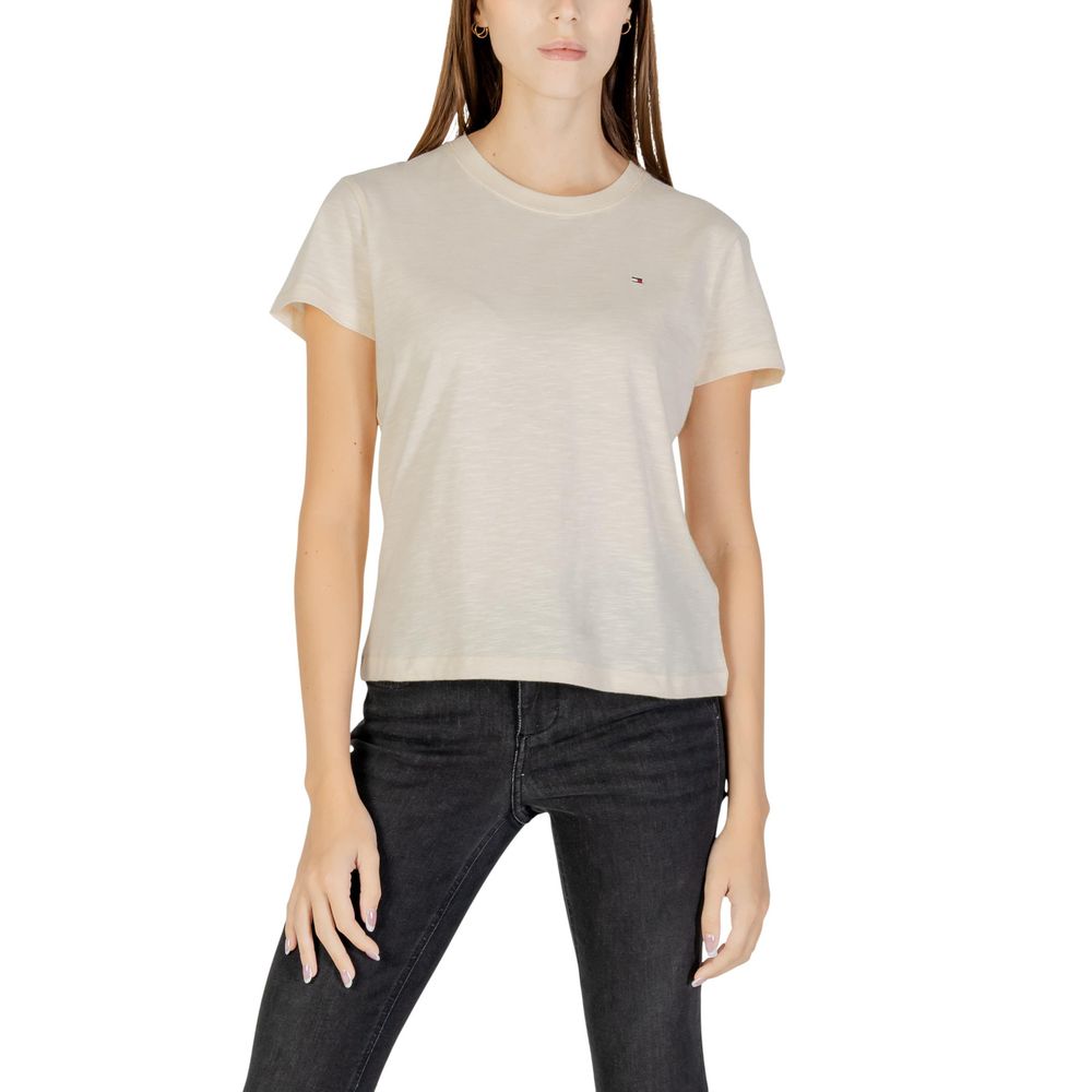 Tommy Hilfiger Jeans Beige Cotton T-Shirt