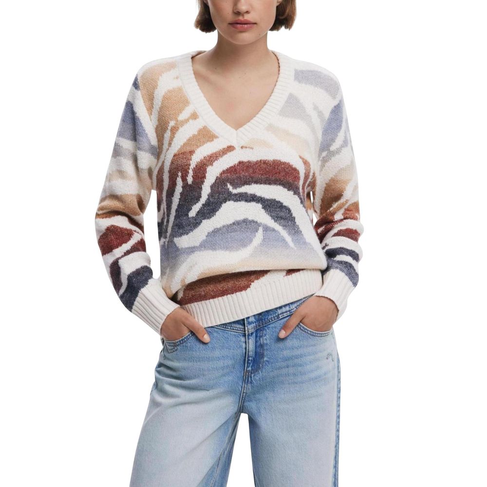 Desigual Cream Marabou Sweatshirt