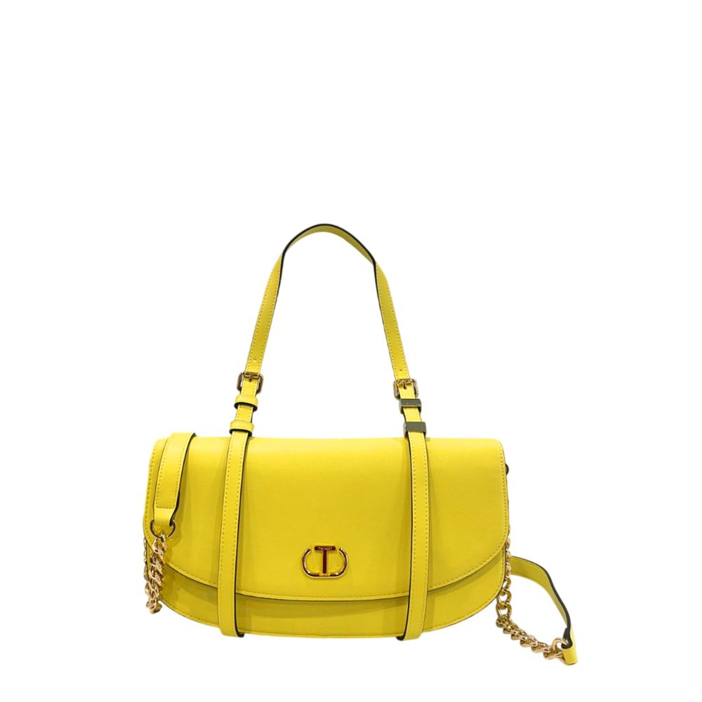 Twinset Yellow PU Women Shoulder Bag