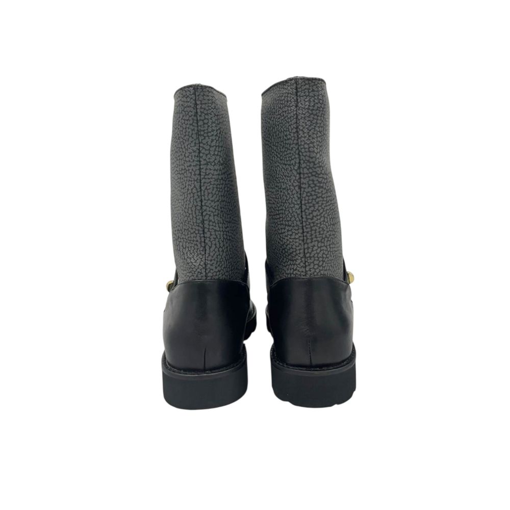 Borbonese Grey Leather Women Boot