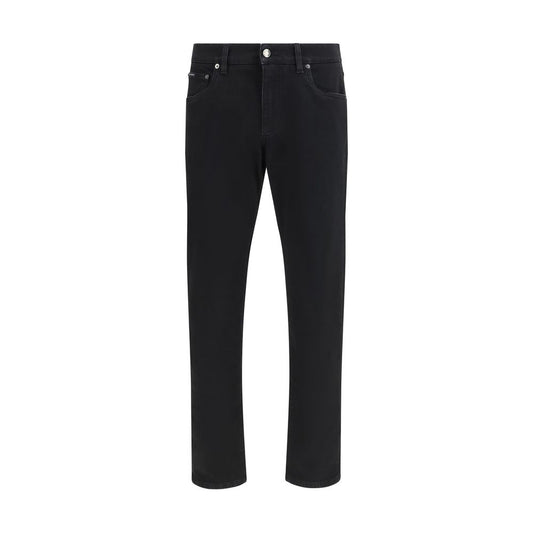 Dolce & Gabbana Black Cotton Slim Fit Jeans