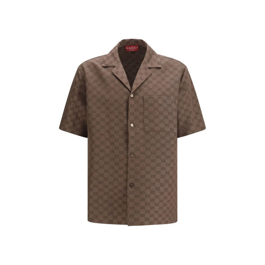 Gucci Brown Linen Shortsleeve Shirt