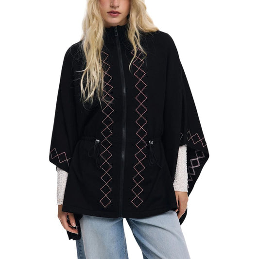 Desigual Black Viscose Cloacks