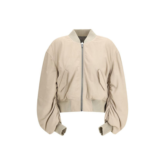 Rick Owens Beige Leather Jacket