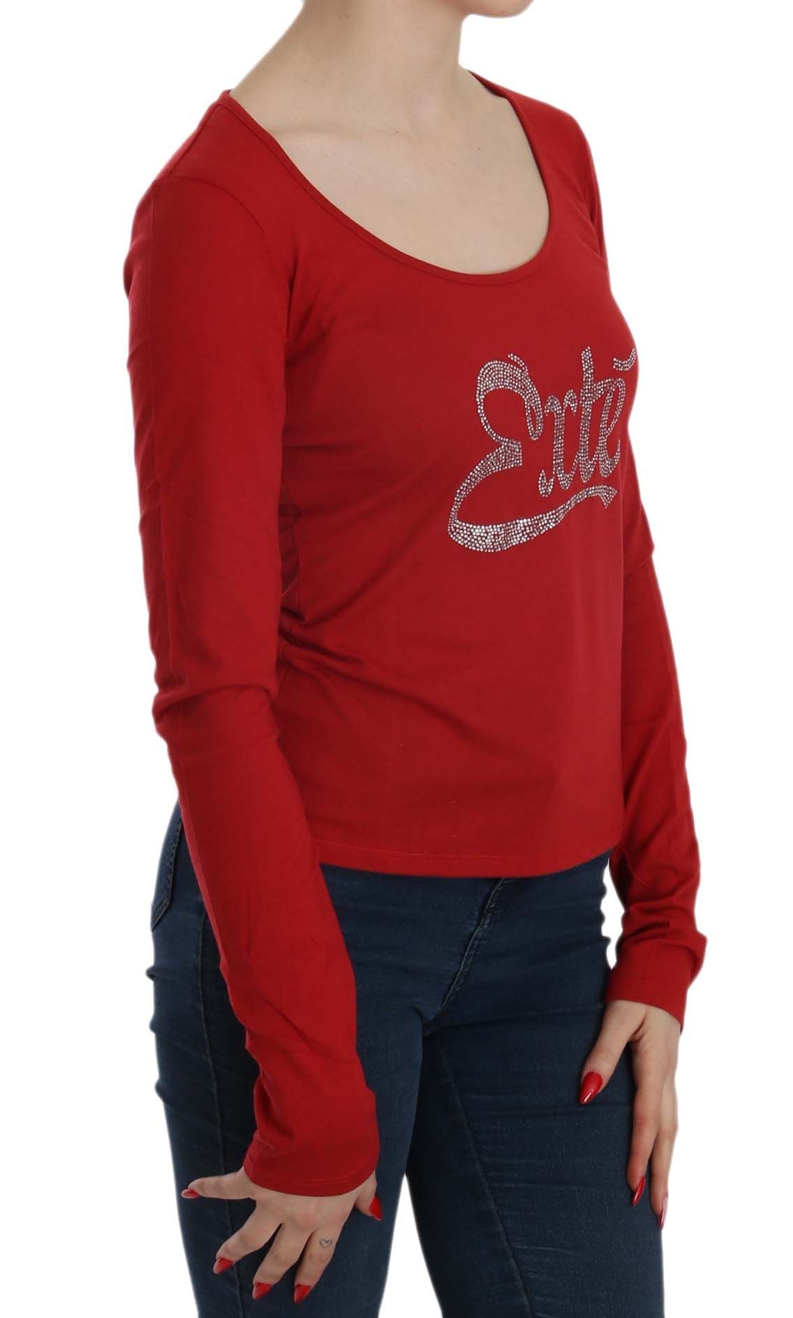 Exte – Langärmlige Bluse mit roten Kristallen