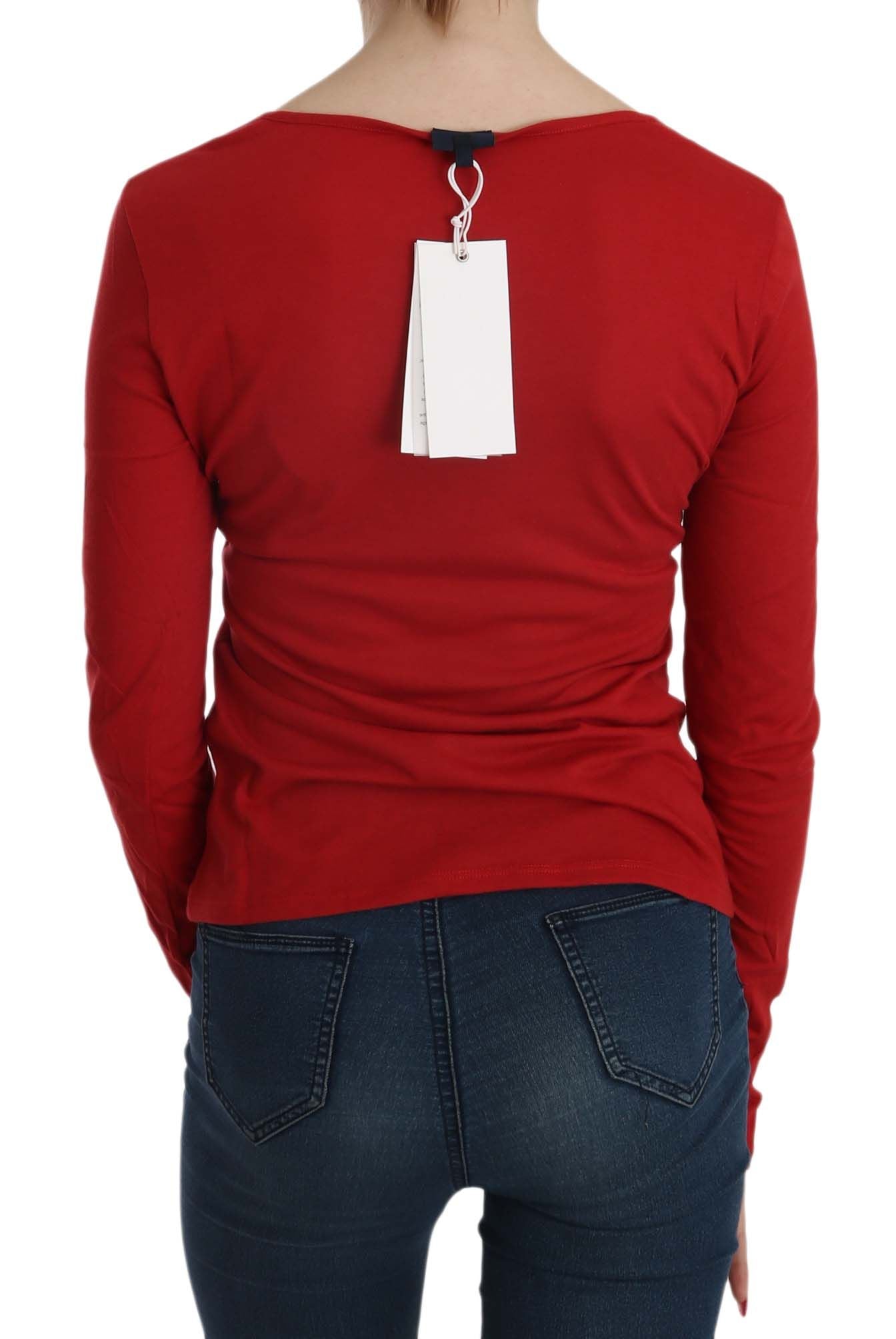 Exte – Langärmlige Bluse mit roten Kristallen