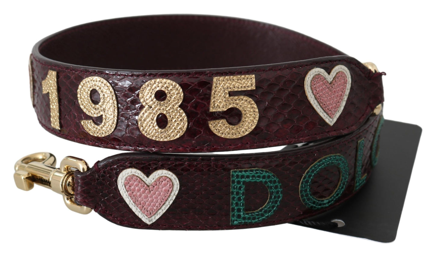 Dolce &amp; Gabbana Bordeaux Exotisches Ledergürtel-Schultergurt