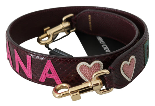 Dolce &amp; Gabbana Bordeaux Exotisches Ledergürtel-Schultergurt