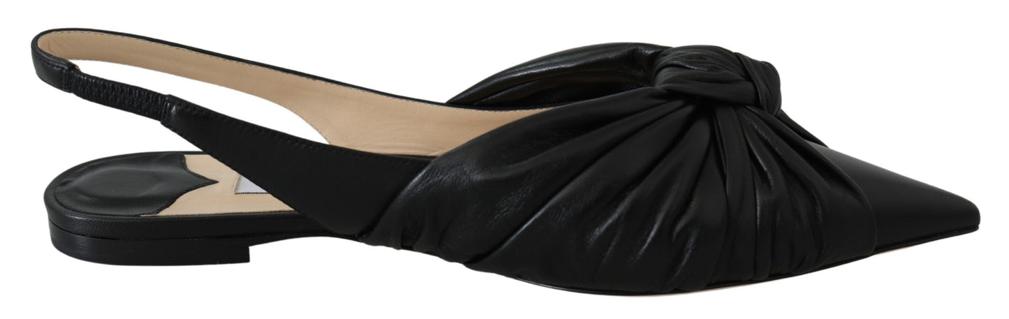 Jimmy Choo – Elegante flache Lederschuhe mit spitzer Zehenpartie