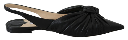 Jimmy Choo – Elegante flache Lederschuhe mit spitzer Zehenpartie