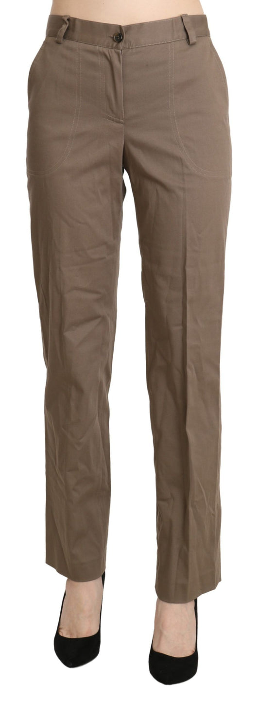 BENCIVENGA Braune gerade Hose mit hoher Taille