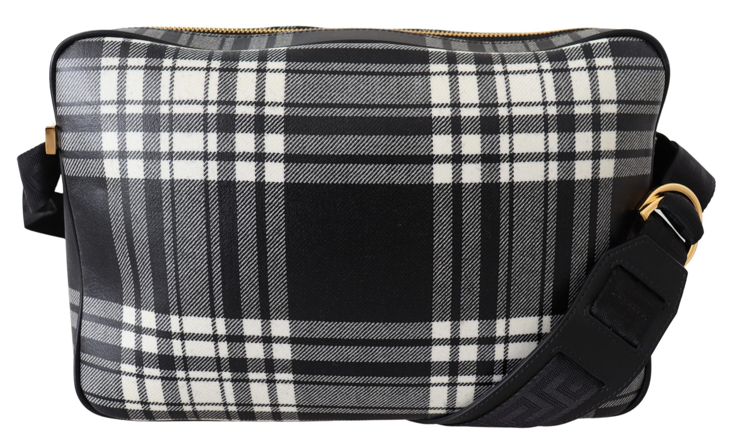 Versace Elegante Umhängetasche aus grauem Leder
