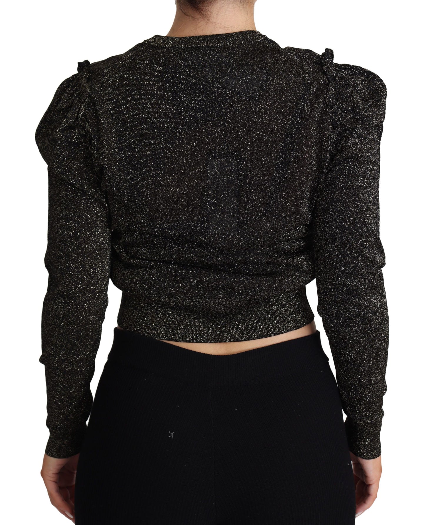 Dolce &amp; Gabbana Schwarz Gold Kurzer Damen Pullover