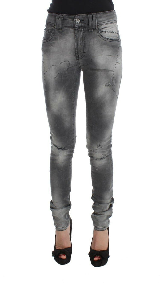 John Galliano Slim Fit Jeanshose aus Baumwollmischung in Grauwaschung