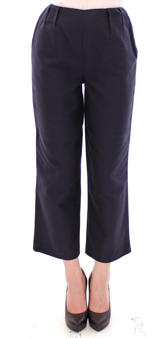 Andrea Incontri Blaue verkürzte Baumwollhose