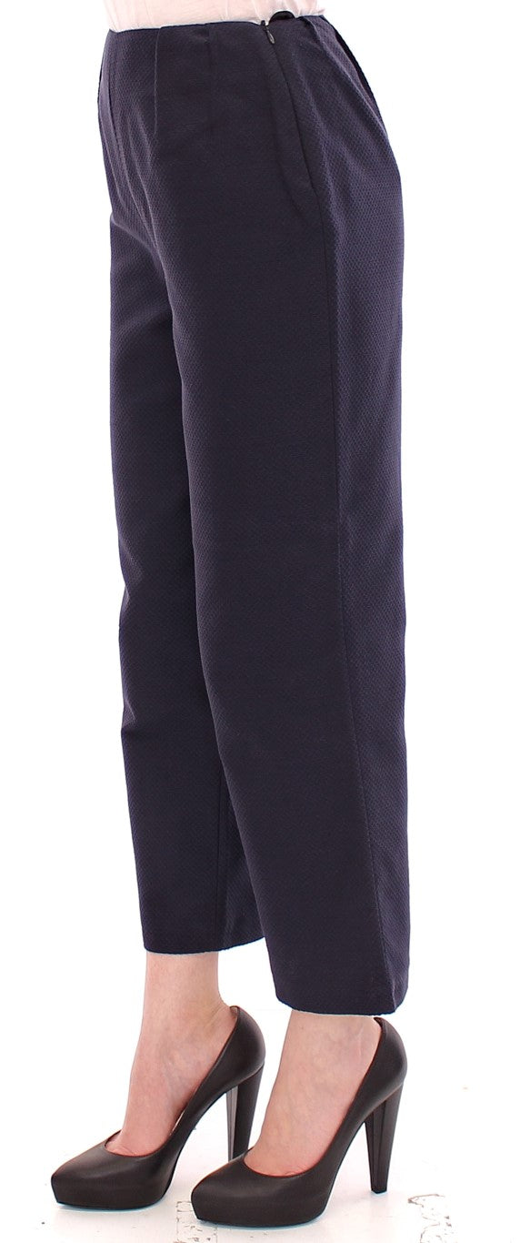 Andrea Incontri Blaue verkürzte Baumwollhose