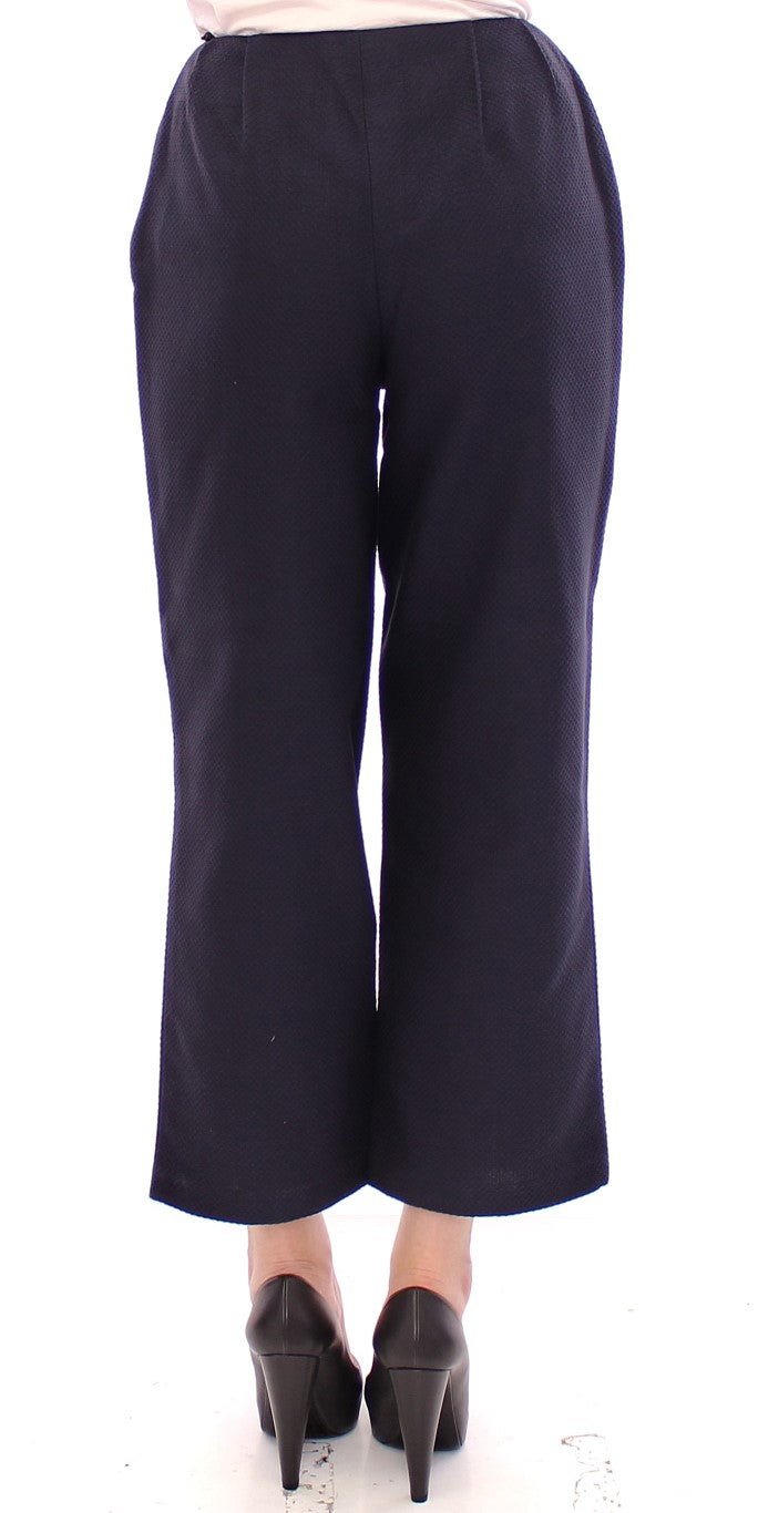 Andrea Incontri Blaue verkürzte Baumwollhose