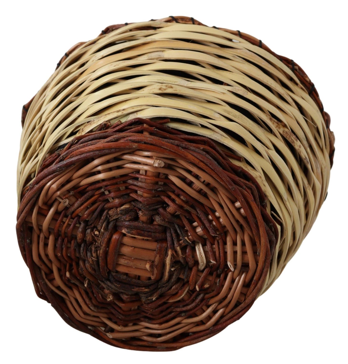 Dolce &amp; Gabbana – Beigefarbene Einkaufstasche aus geflochtenem Rattankorb aus Holz