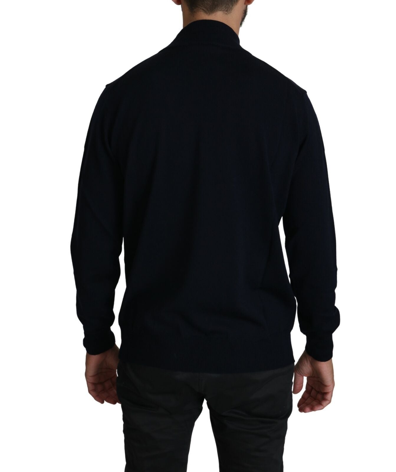 MILA SCHÖN Dunkelblauer Rundhalspullover 100% Wollpullover