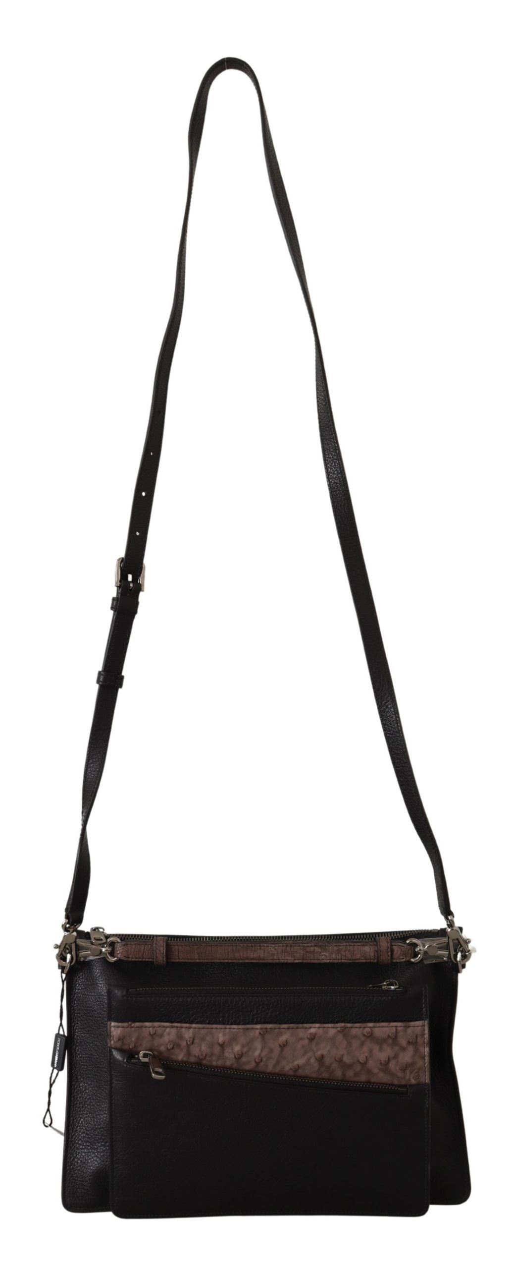 Dolce &amp; Gabbana – Schultertasche Alta Sartoria aus exotischem Leder in Schwarz