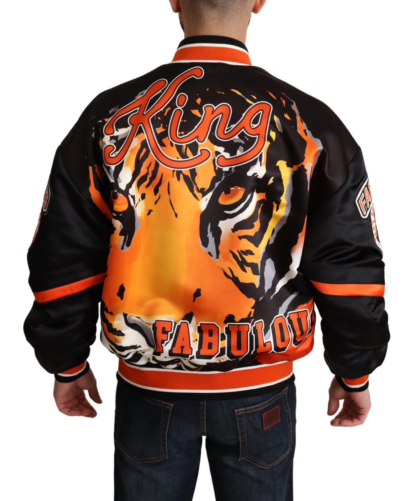 Dolce &amp; Gabbana – Mehrfarbige Bomberjacke mit King-Logo #DGMILLENNIALS