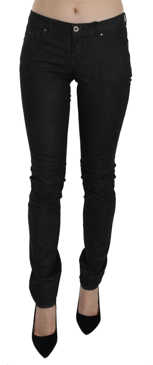 Costume National – Schwarze, enganliegende, lässige Jeans aus Denim mit niedriger Taille
