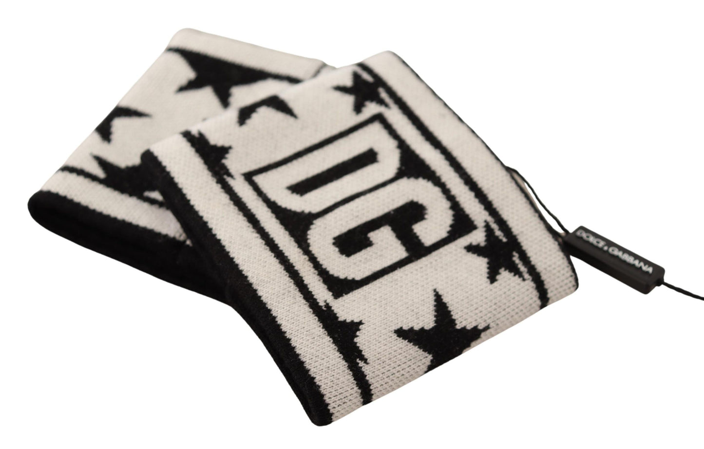 Dolce & Gabbana White Black Wool Logo #DGMILLENNIALS Wristband