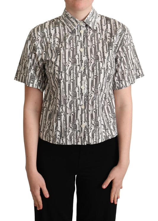 Dolce &amp; Gabbana – Weiße Bluse mit Blumenkragen